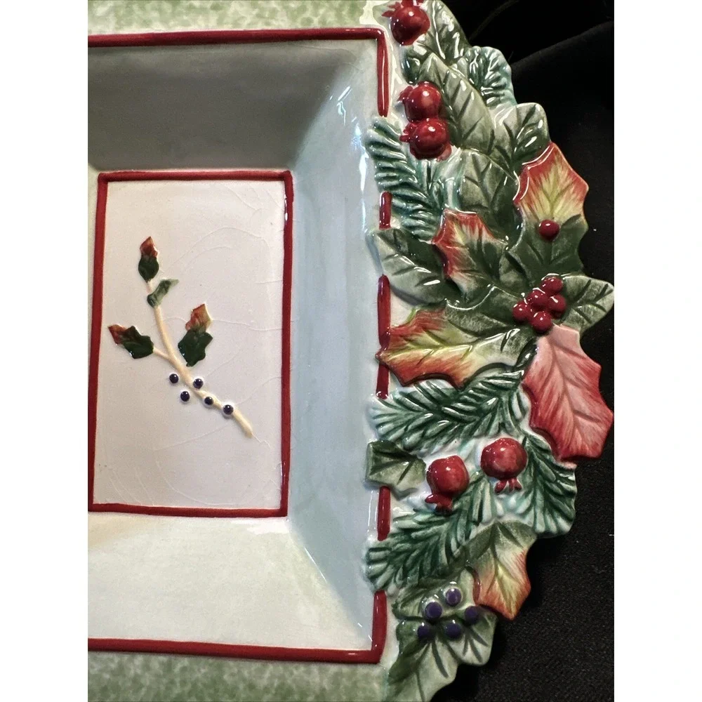 fitz and floyd winter holiday platter